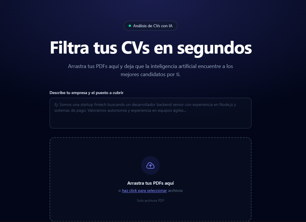 Filtrador de CVs Con IA